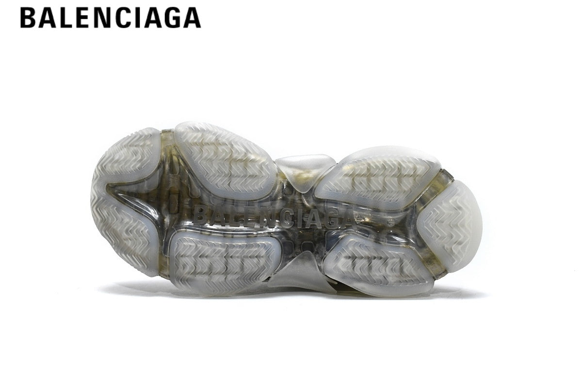 Balenciaga Triple S men's shoes women sneakers ¡ª White & Gold, Clear Sole