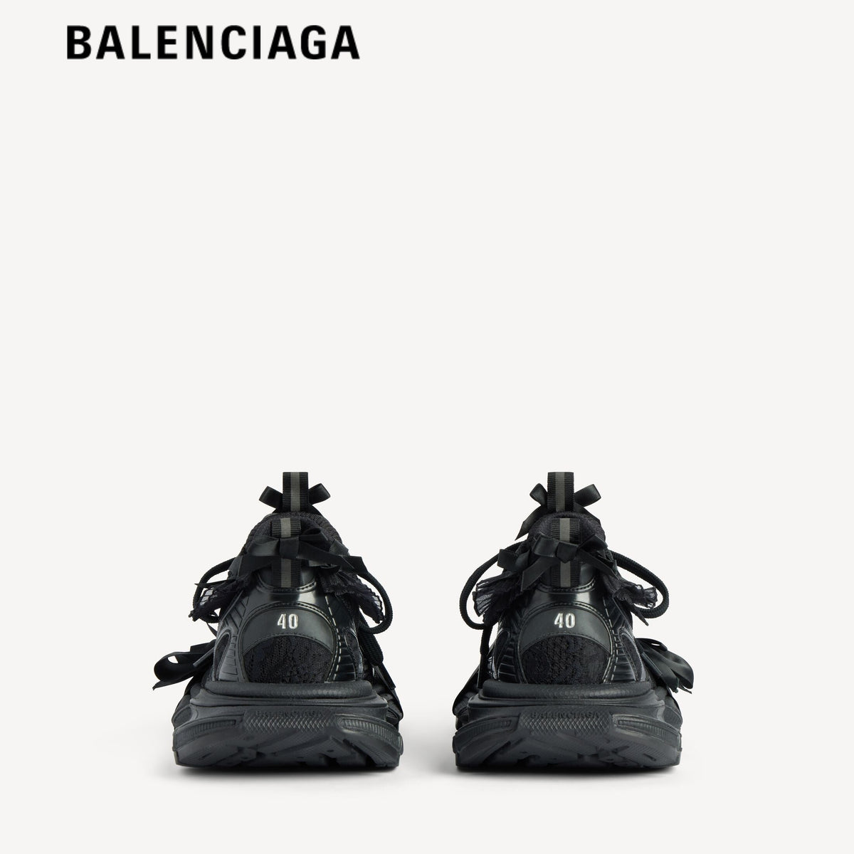 Balenciaga 3XL Ribbon men's shoes women sneakers All Black