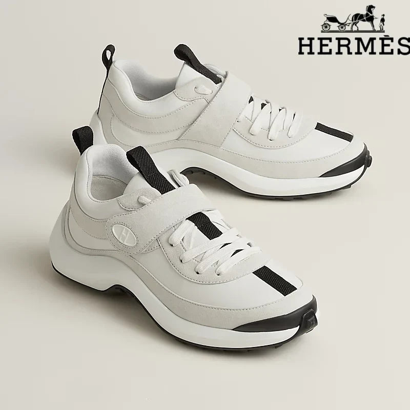 hermes womens shoes men sneaker White Trail Sneakers