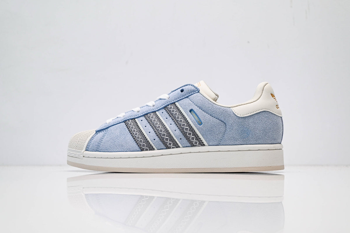 adidas Originals Superstar ¨C Light Blue Suede Upper with Off-White Shell Toe