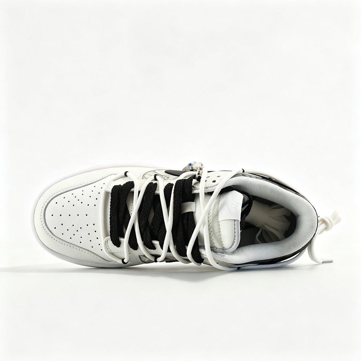 Nike Dunk Low 'Eastern' ¨C Custom White & Black Chinese-Style Pattern Deconstructed Sneakers