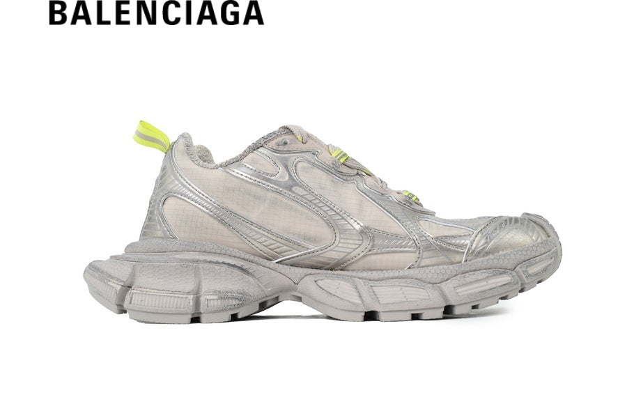 Balenciaga Runner Sneakers in Silver and Neon Yellow