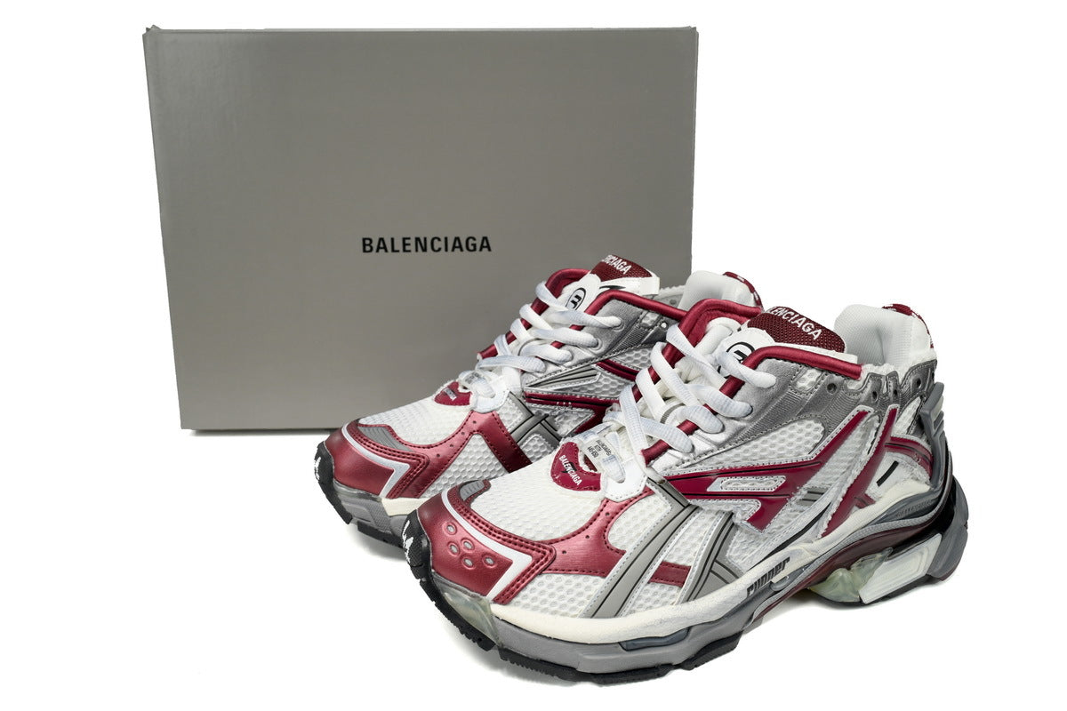 Balenciaga men's shoes Track Runner Sneaker ¨C Distressed Low-Top balenciaga runners  White and red