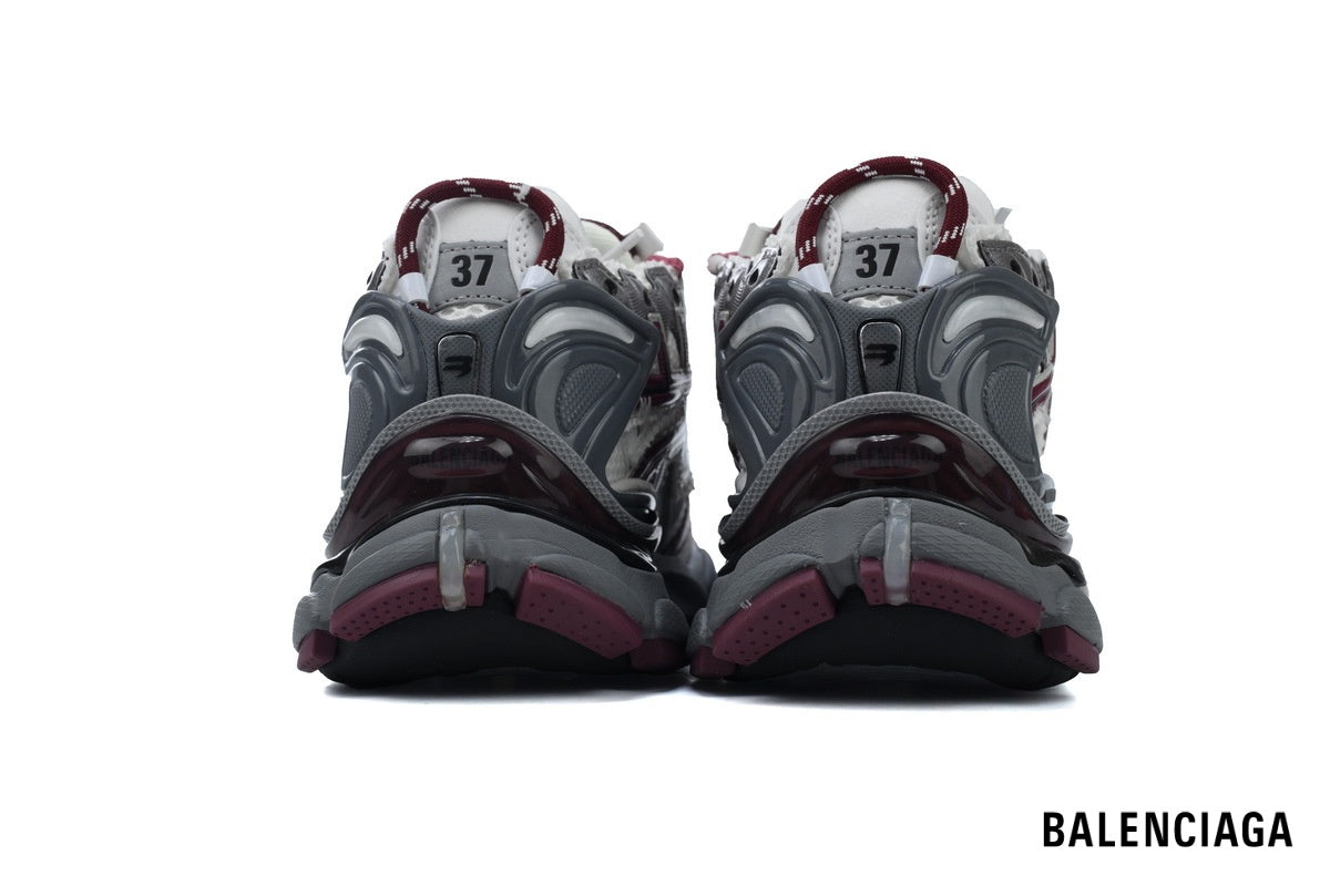 Balenciaga Runner men's shoes  women sneakers¨C White & Burgundy