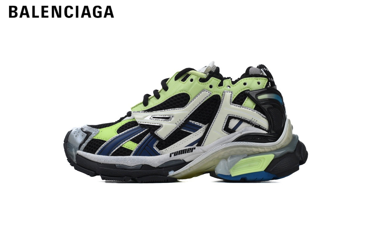 Balenciaga Runner men's shoes  women sneakers ¡ª Green / Blue / Black
