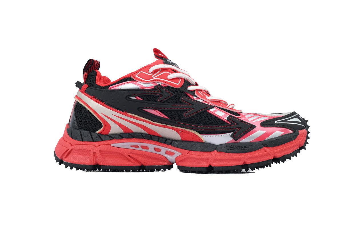 Off-White Be Right Back Women's Men's Shoes | Black & Red Mesh Retro Sneakers
