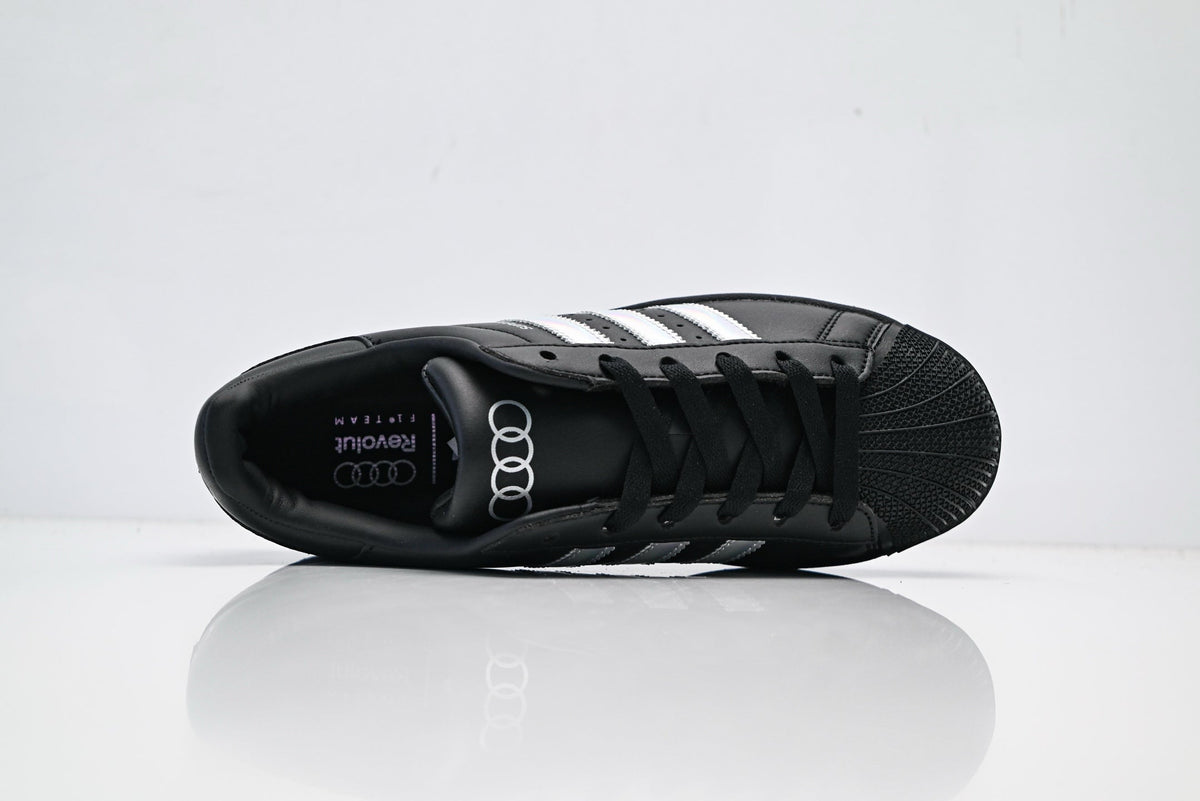 adidas Originals Superstar Black Iridescent Holographic 3?Stripes Shell Toe Sneaker