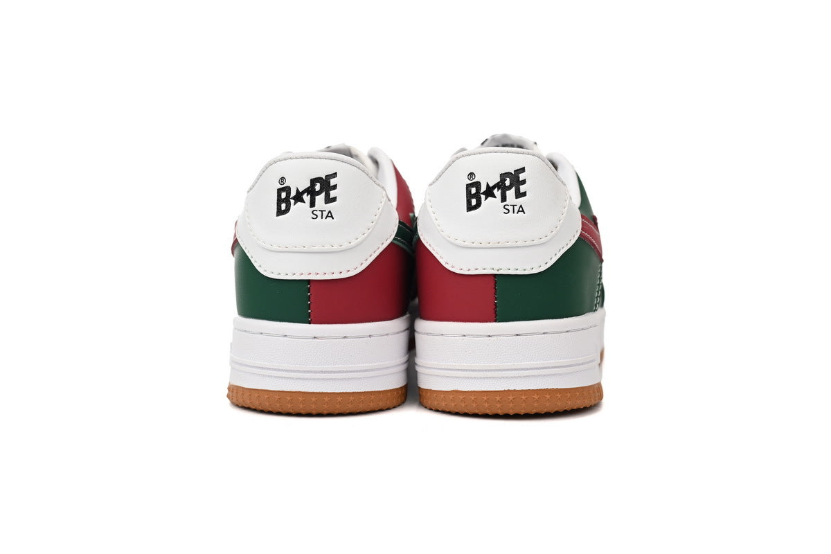 A BATHING APE BAPE STA Red & Forest Green Sneakers | Women's & Men's Skate-Inspired Shoes