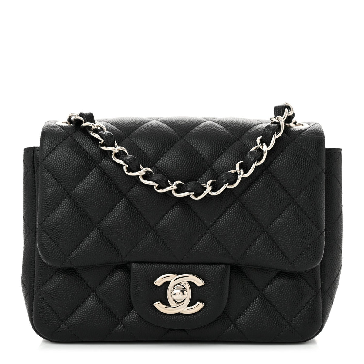 Caviar Quilted Mini Square Flap Black