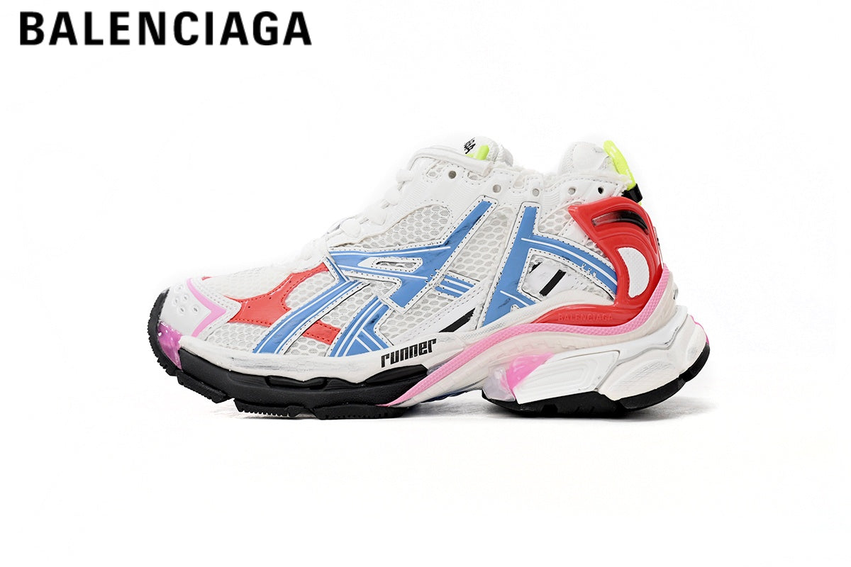 Balenciaga Runner men's shoes  women sneakers¡ª White Multicolor