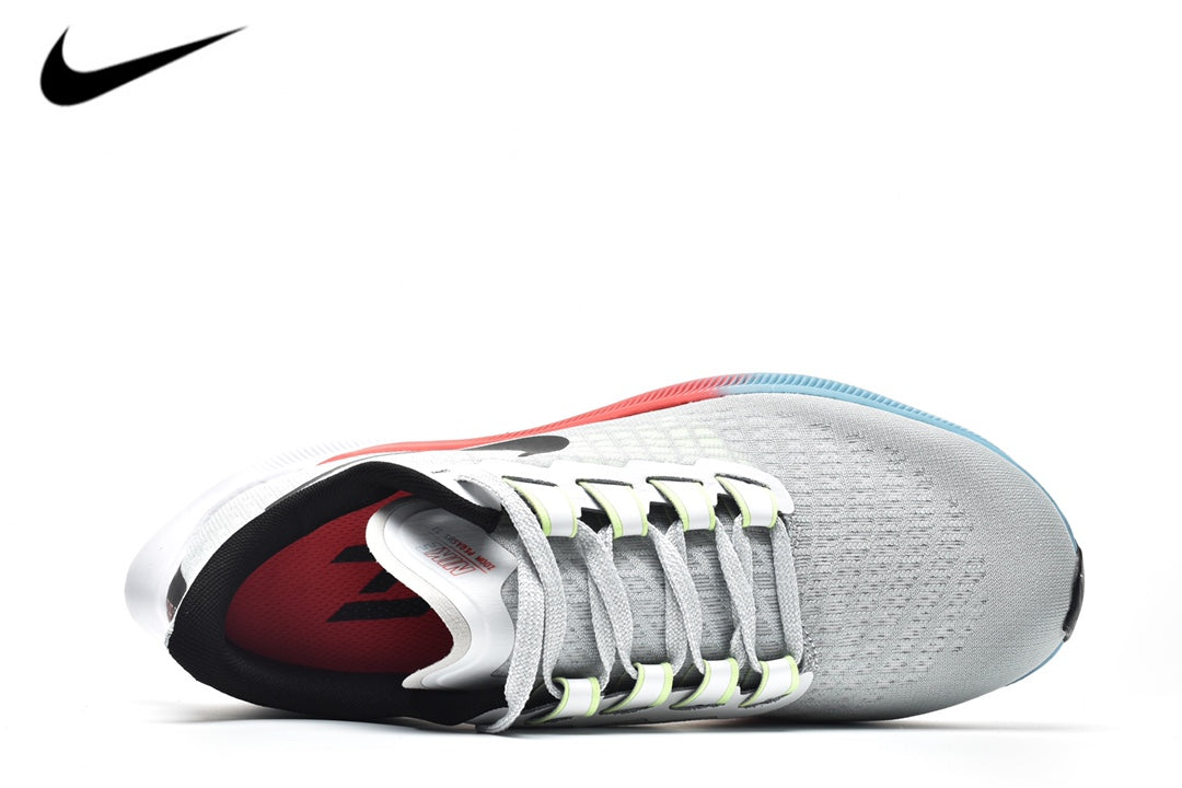 Nike Air Zoom Pegasus 37 ¨C Light Grey / Black / Multi-Color Mesh Running Sneakers