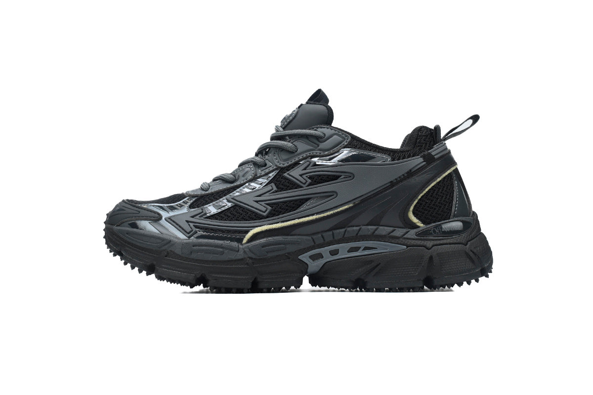 Off-White Be Right Back Women's Men's Shoes | Black & Charcoal Mesh Retro Sneakers