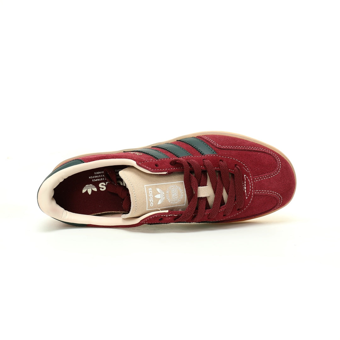 Adidas Originals Gazelle Indoor ¨C Burgundy / Dark Green Gum Suede Low-Top Sneakers