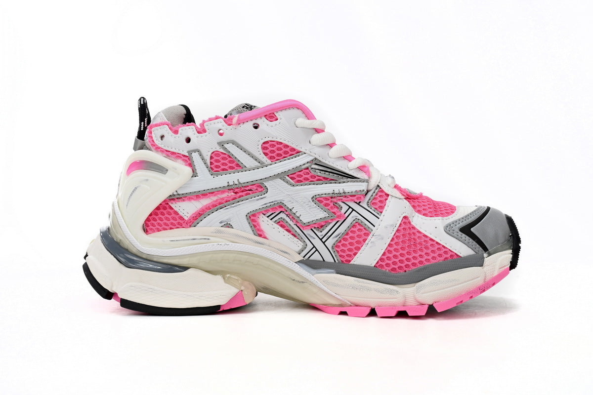 Balenciaga men's shoes Track Runner Sneaker ¨C Distressed Low-Top  balenciaga runners Off-white pink