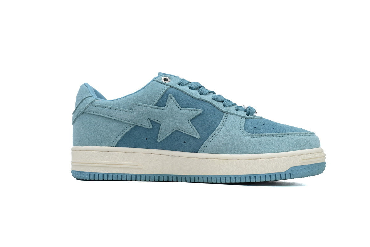 A BATHING APE BAPE STA Two-Tone Blue & Cream Sneakers | Women's & Men's Skate-Inspired Shoes