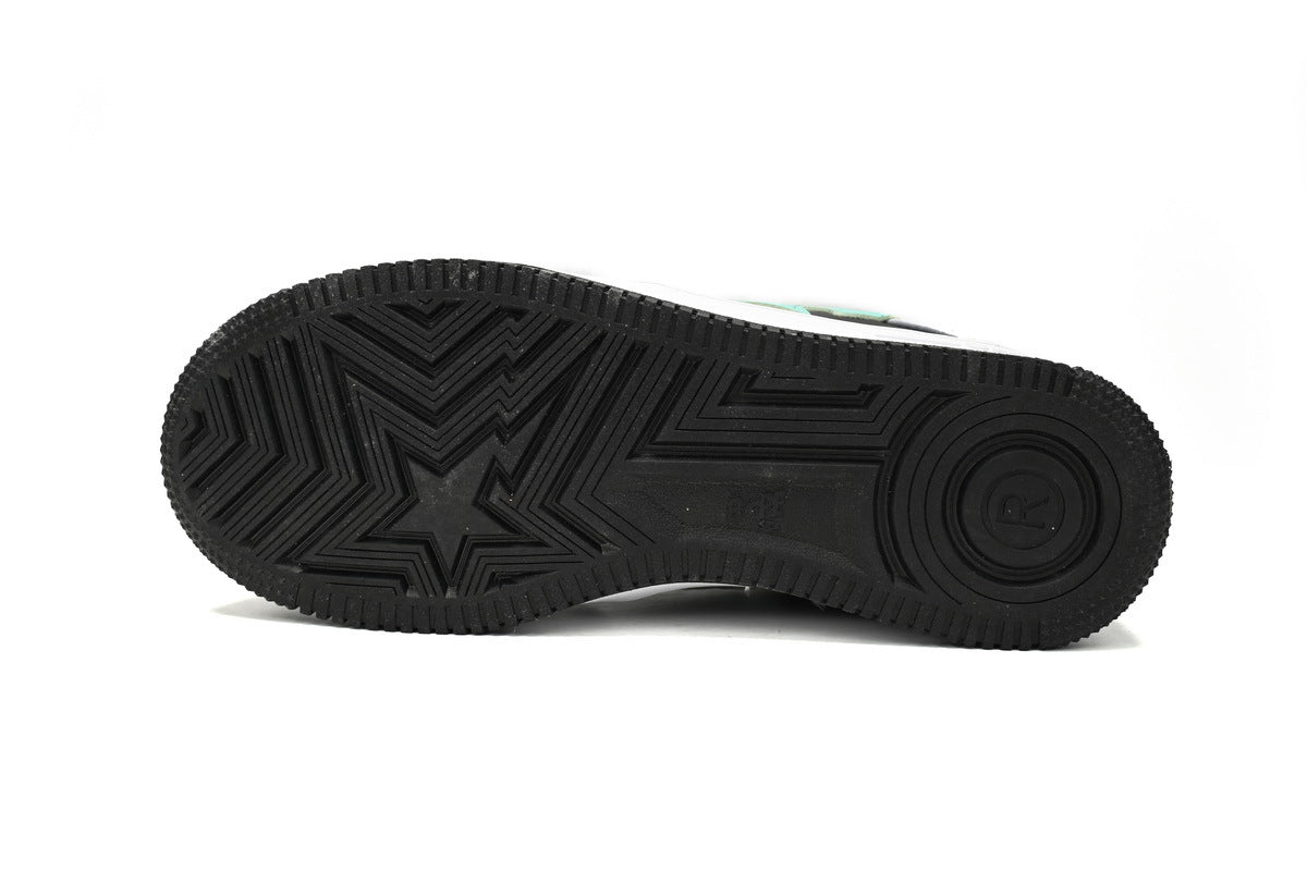 A BATHING APE BAPE STA Mint Green & Grey Embossed Camo Sneakers | Women's & Men's Skate-Inspired Shoes