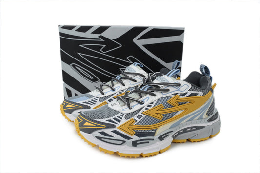 Off-White Be Right Back Women's Men's Gray & Yellow Chunky Sneakers