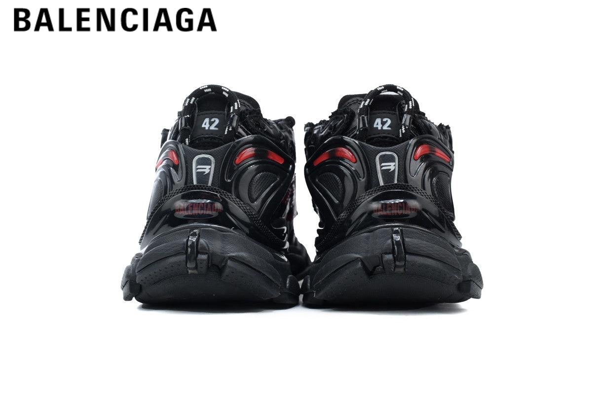 Balenciaga Runner Graffiti men's shoes  women sneakers ¡ª Black / Red