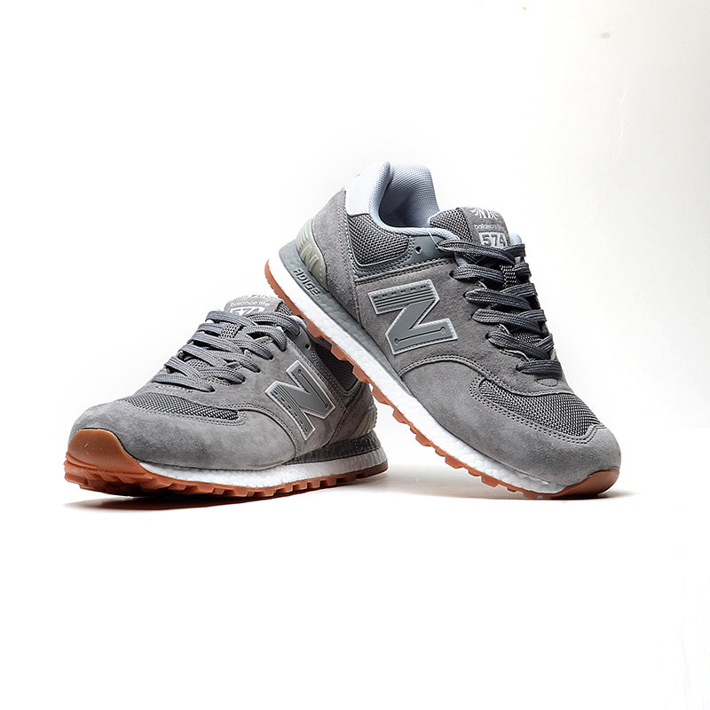 New Balance 574 Women's & Men's Grey Retro Gum Sole Sneakers