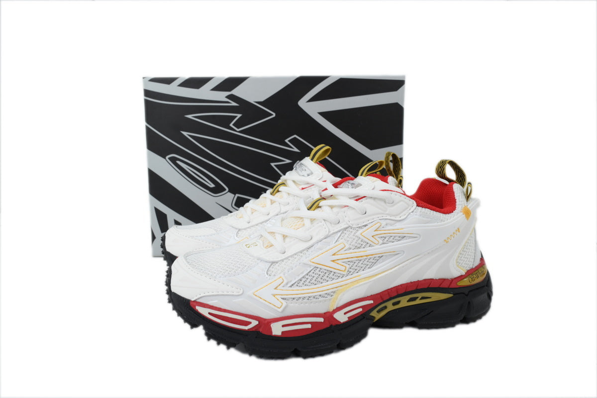 Off-White Be Right Back Women's Men's White, Red & Gold Chunky Sneakers