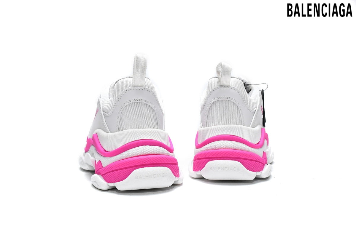 Balenciaga Triple S men's shoes  women sneakers ¨C White & Pink