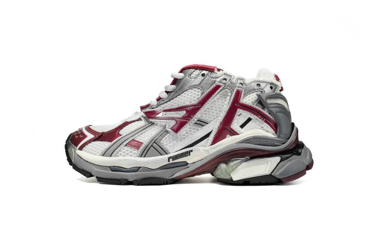 Balenciaga men's shoes Track Runner Sneaker ¨C Distressed Low-Top balenciaga runners  White and red