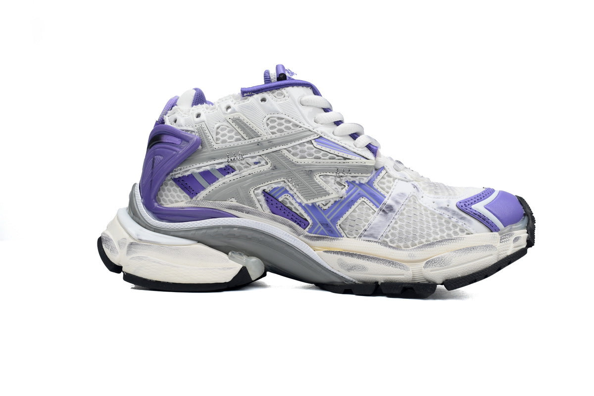 Balenciaga men's shoes Track  Runner Sneaker ¨C Distressed Low-Top balenciaga runners White and purple