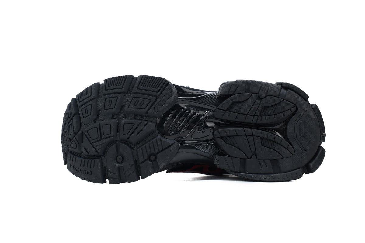 Balenciaga  men's shoes Track  Runner Sneaker ¨C Distressed Low-Top balenciaga runners Black and Red