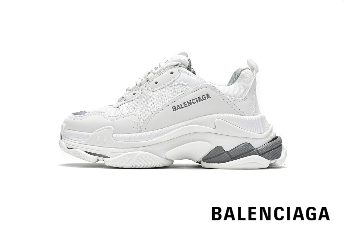 Balenciaga Triple S men's shoes  women sneakers ¨C White & Grey