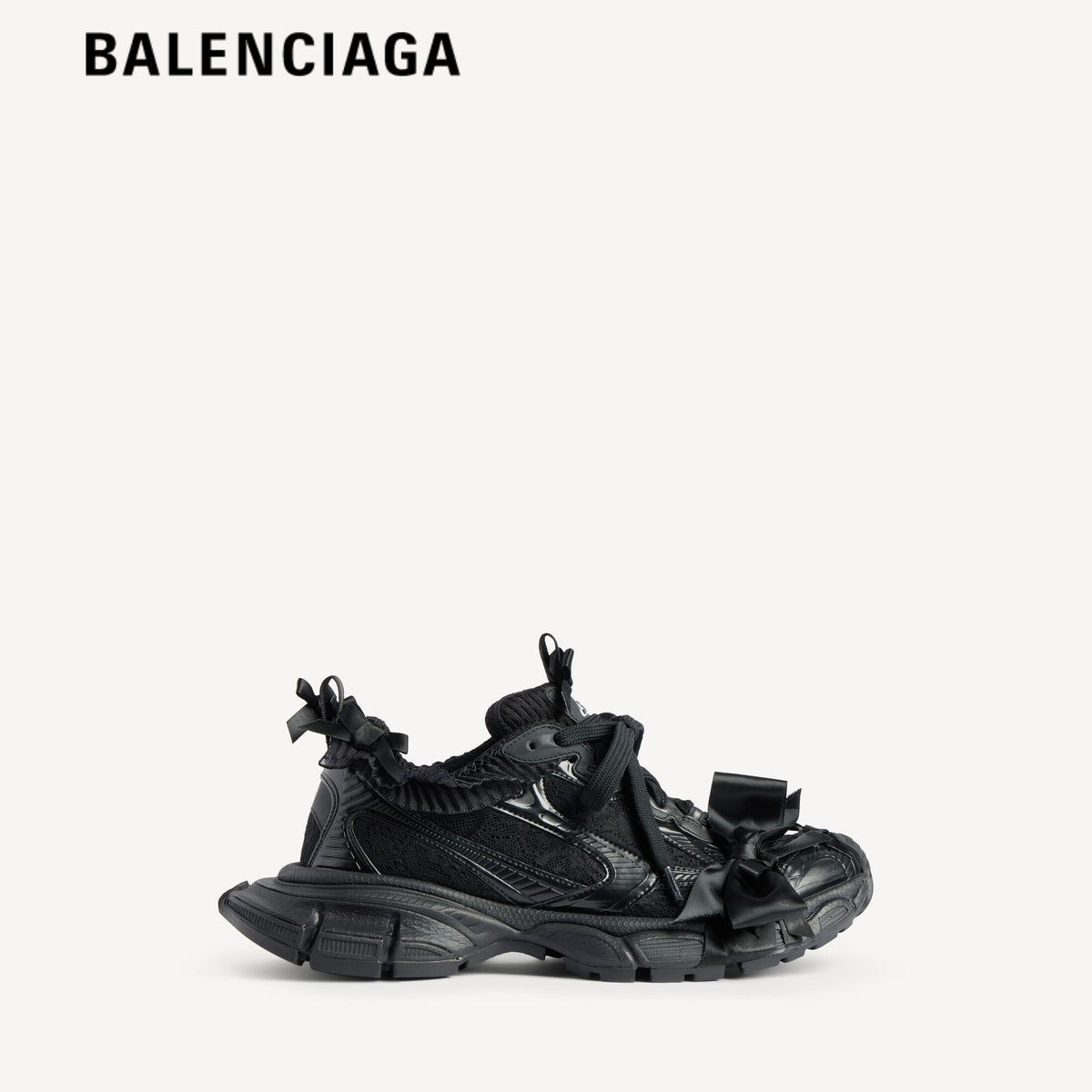 Balenciaga 3XL Ribbon men's shoes  women sneakers All Black