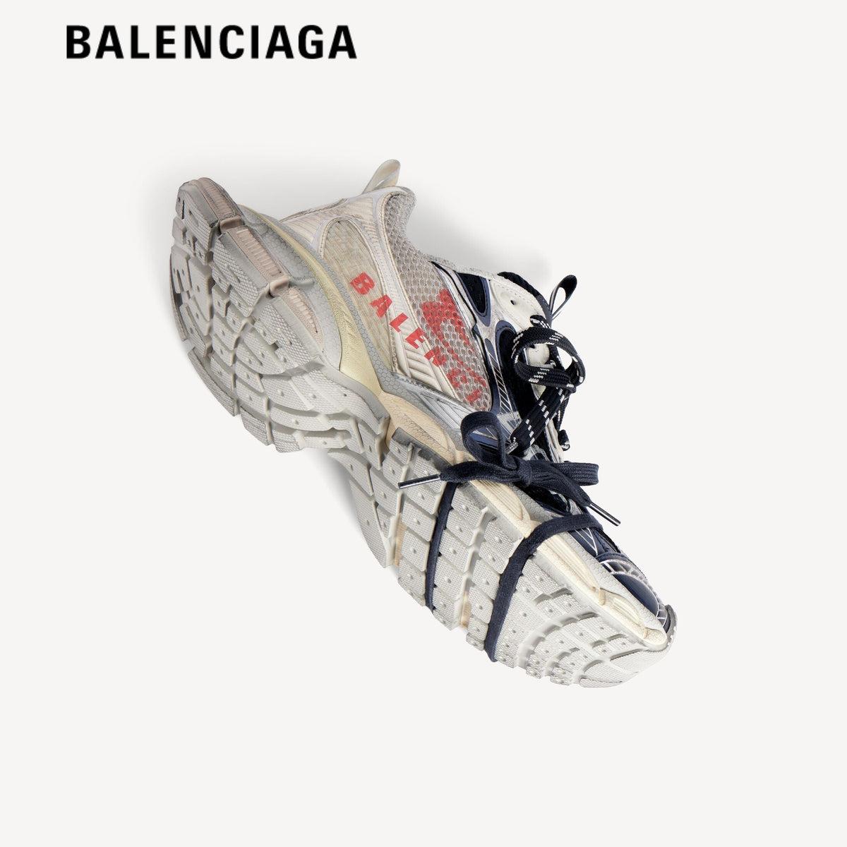 Balenciaga 3XL men's shoes  women sneakers 'Eggshell Red Navy'