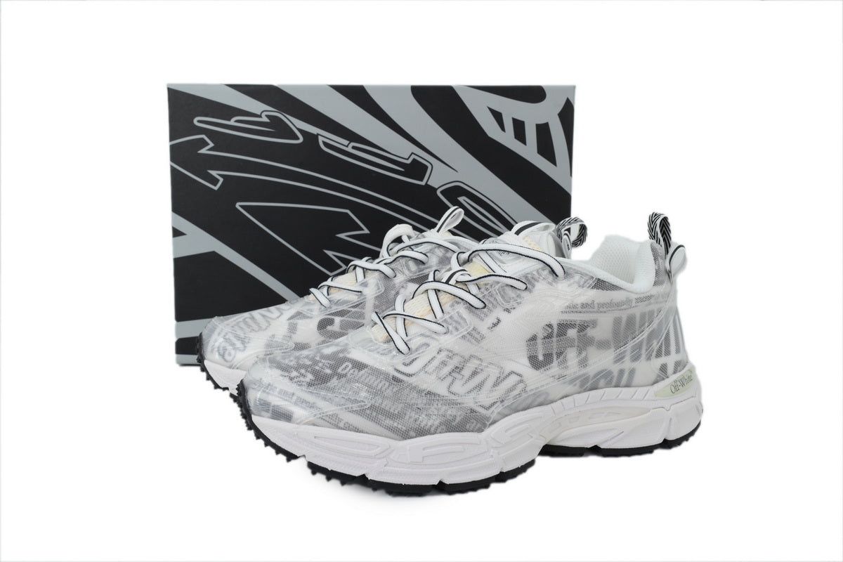 Off-White Be Right Back Women's Men's White & Gray Graphic Chunky Sneakers