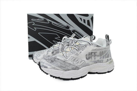 Off-White Be Right Back Women's Men's White & Gray Graphic Chunky Sneakers