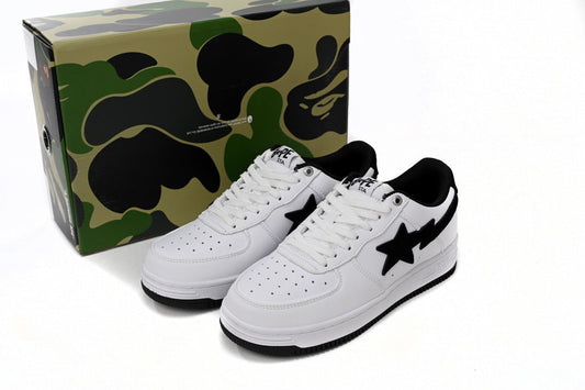 A BATHING APE BAPE STA White & Black Sneakers | Women's & Men's Skate-Inspired Shoes