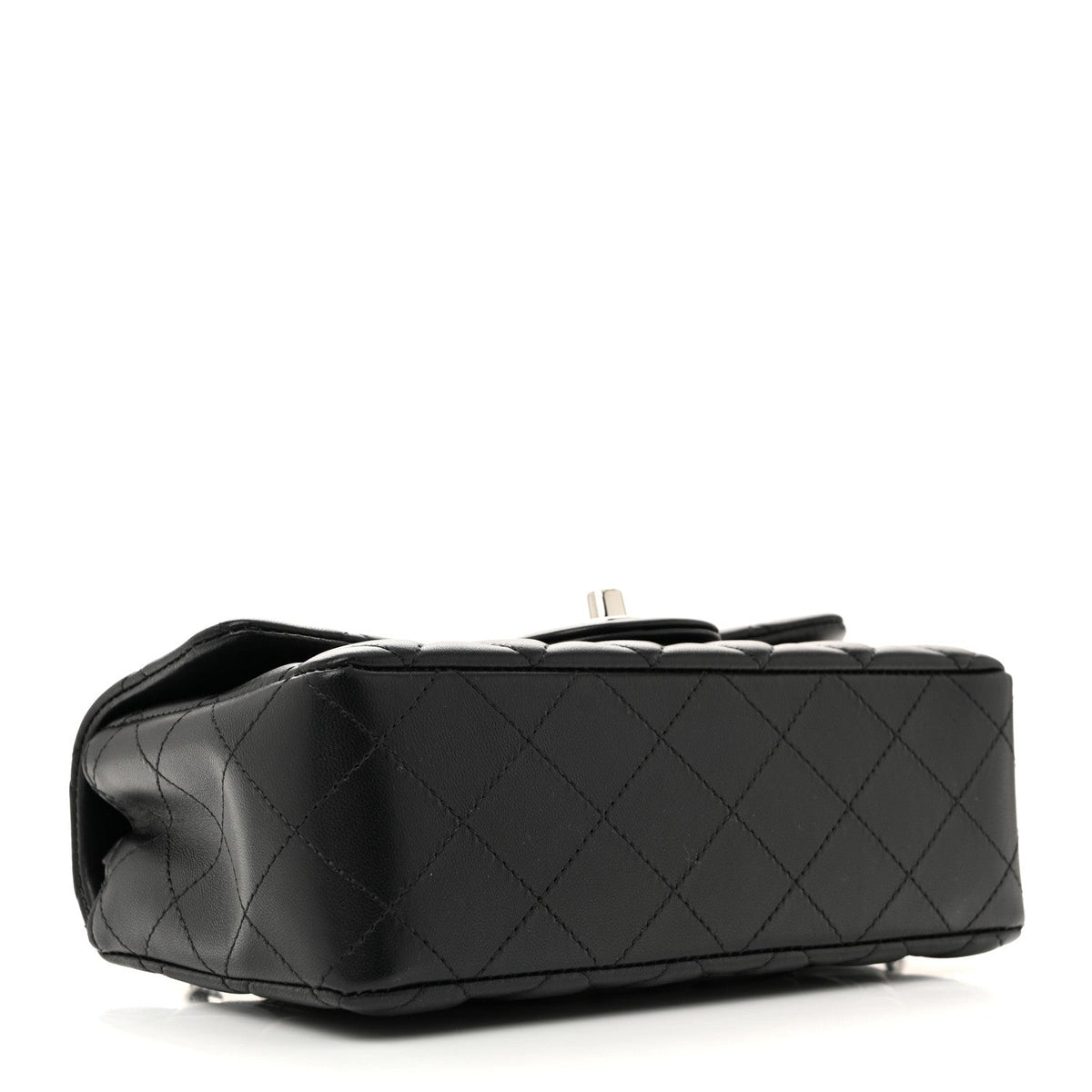 Lambskin Quilted Mini Rectangular Flap Black