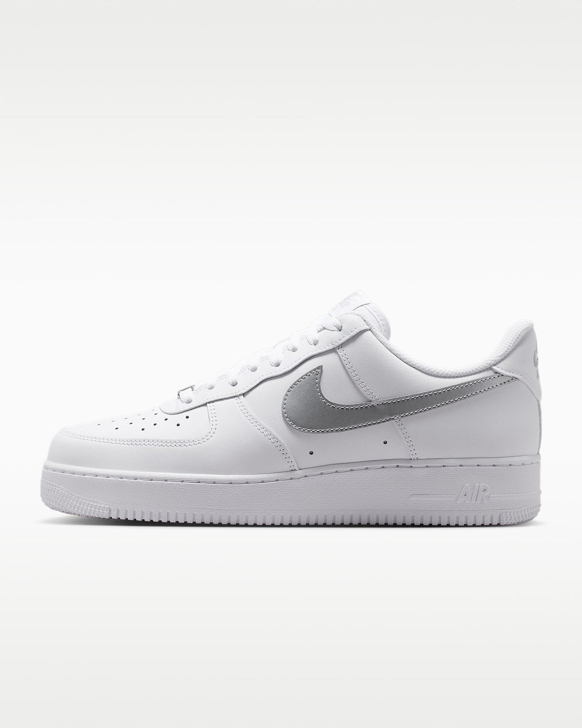 Nike Air Force 1 '07 White Silver Swoosh Sneakers mens low top shoes