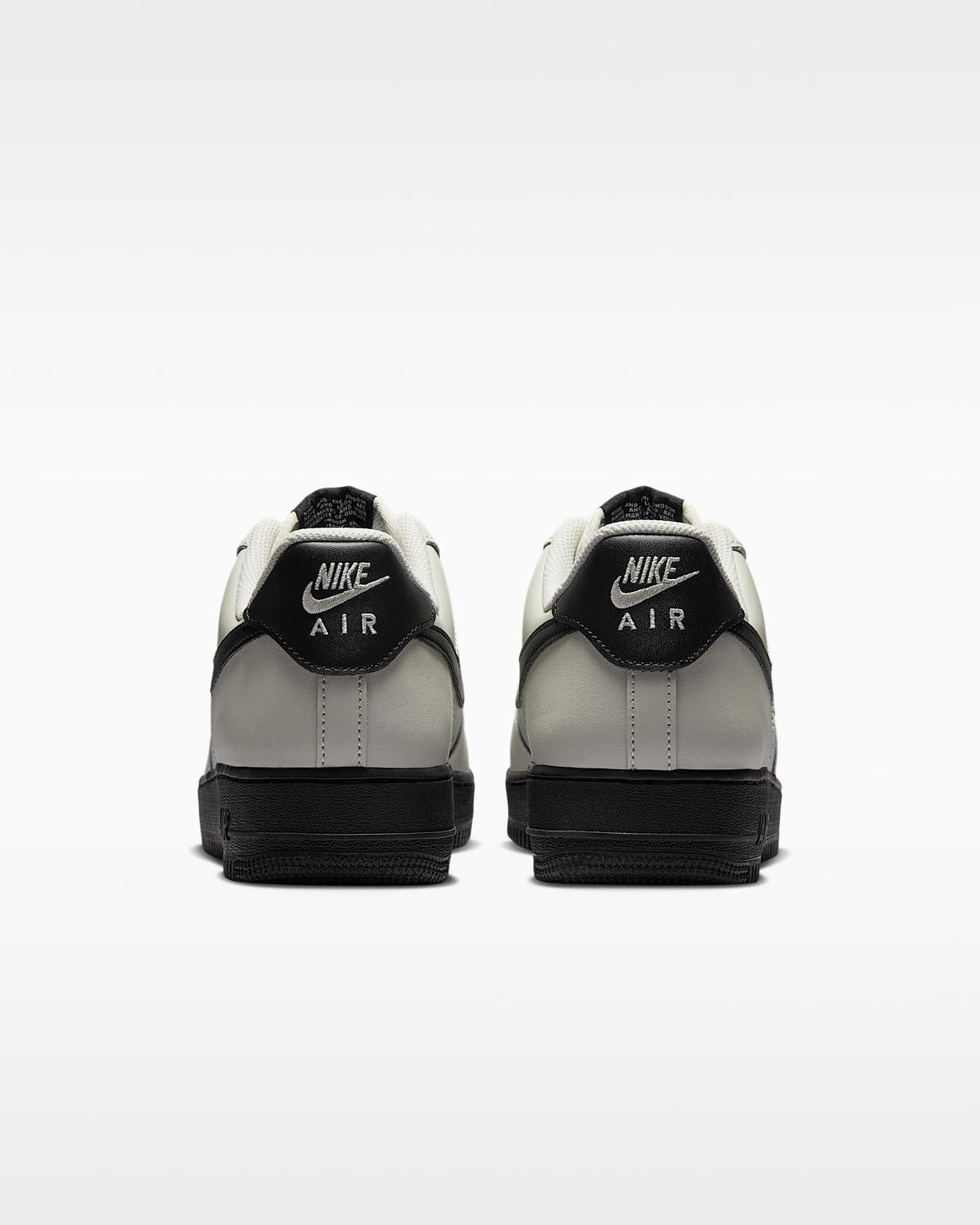 Nike Air Force 1 '07 Light Bone Black Swoosh Sneakers mens low top shoes