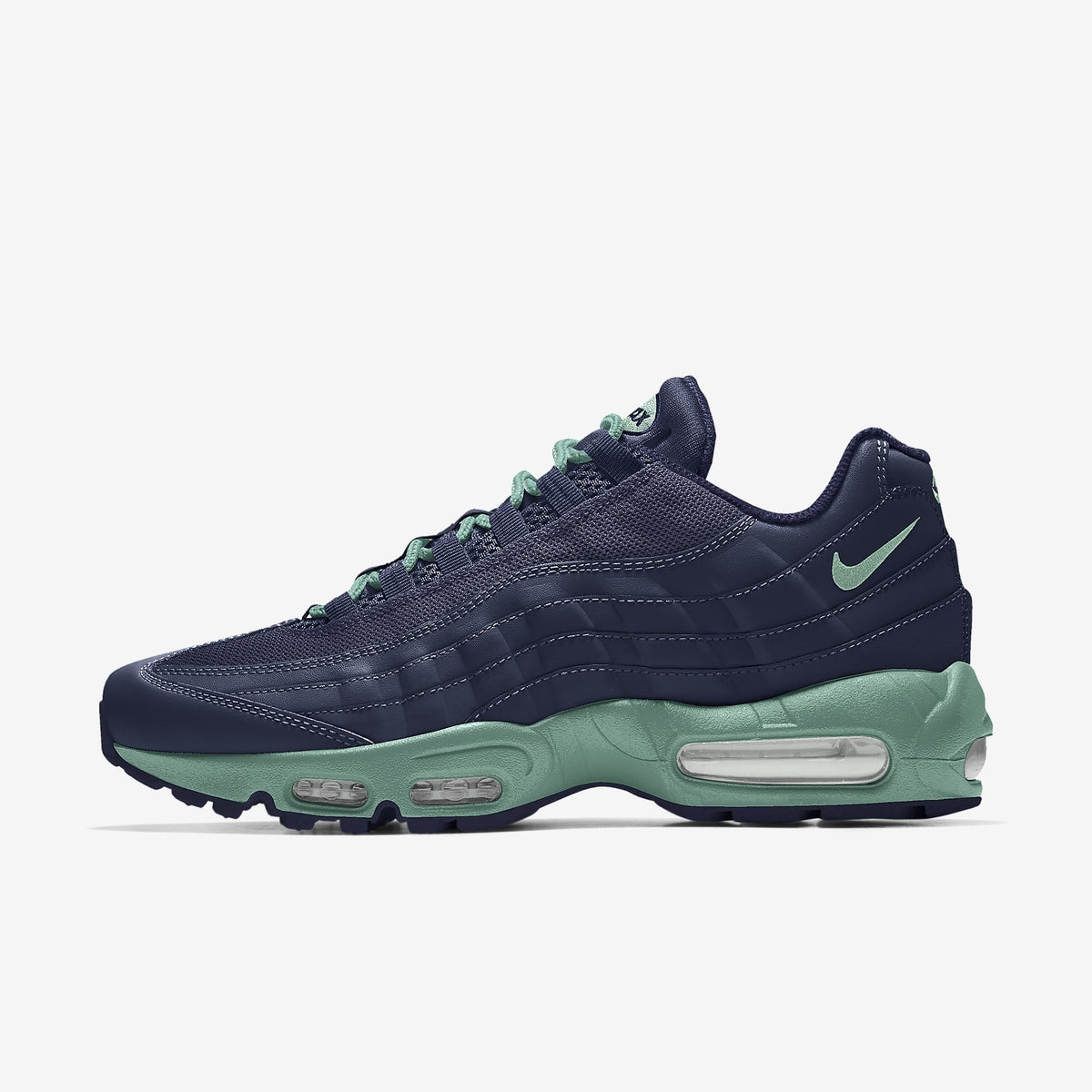 Nike Air Max 95 ¨C Navy / Teal / Green Mesh Athletic Sneakers