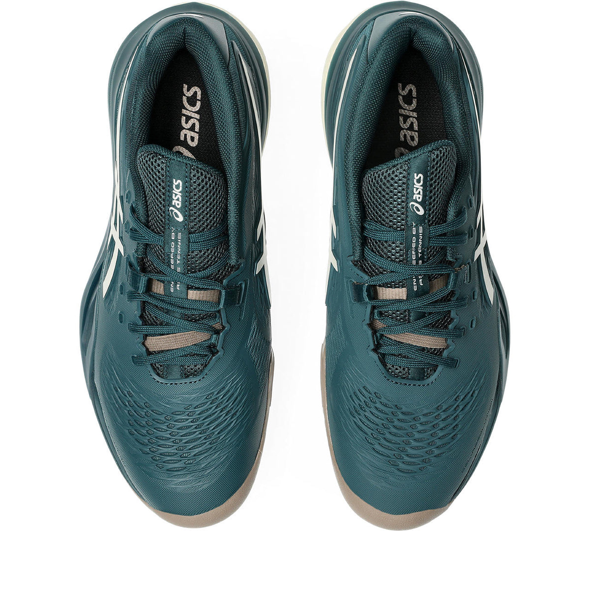 Asics womens shoes  neutral running shoes mens  sneakers Gel-Resolution ¨C Teal Green/Cream/Gum Tennis Sneaker