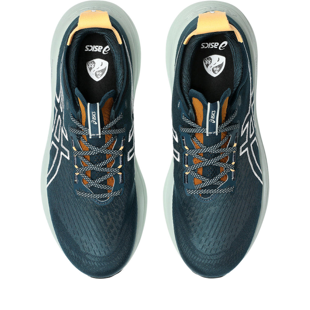 Asics womens shoes  neutral running shoes mens  sneakers Gel-Nimbus Teal Blue / White / Orange