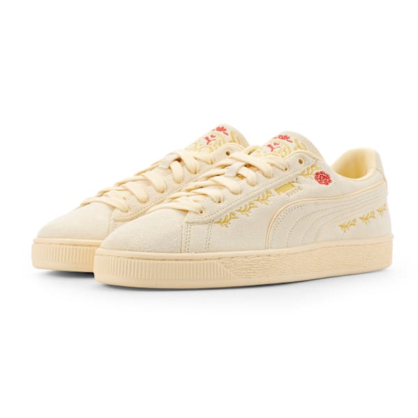 Puma Suede ¡ª Cream / Floral Embroidery puma shoes for men  womens shoes  roma shoes