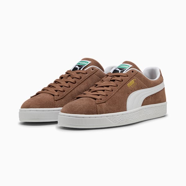PUMA Suede XL Warm Brown-White-Gold puma shoes for men  womens shoes  roma shoes
