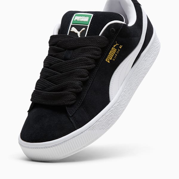 PUMA Suede XL Black-White-Gold puma shoes for men  womens shoes  roma shoes
