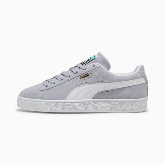 PUMA Suede Classic Light Gray-White-Gold puma shoes for men  womens shoes  roma shoes