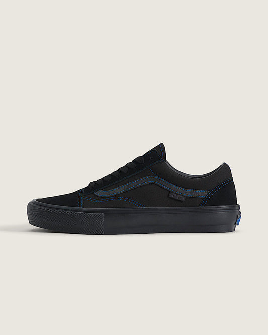 Vans Old Skool Black With Blue Stitching slip on shoes mens vans womens vans shoes slip on