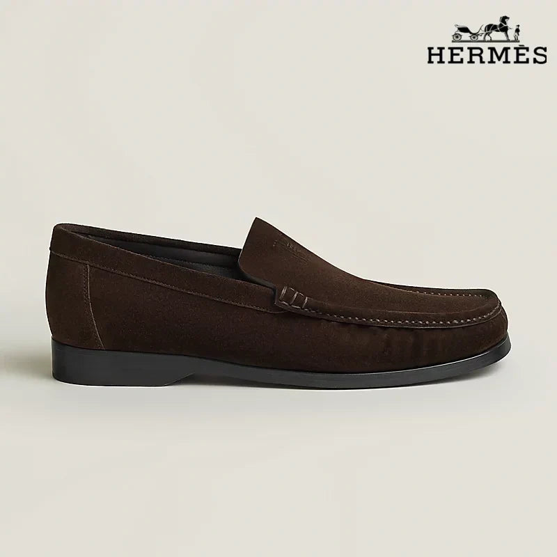 Herm¨¨s Dark Brown Suede Loafer