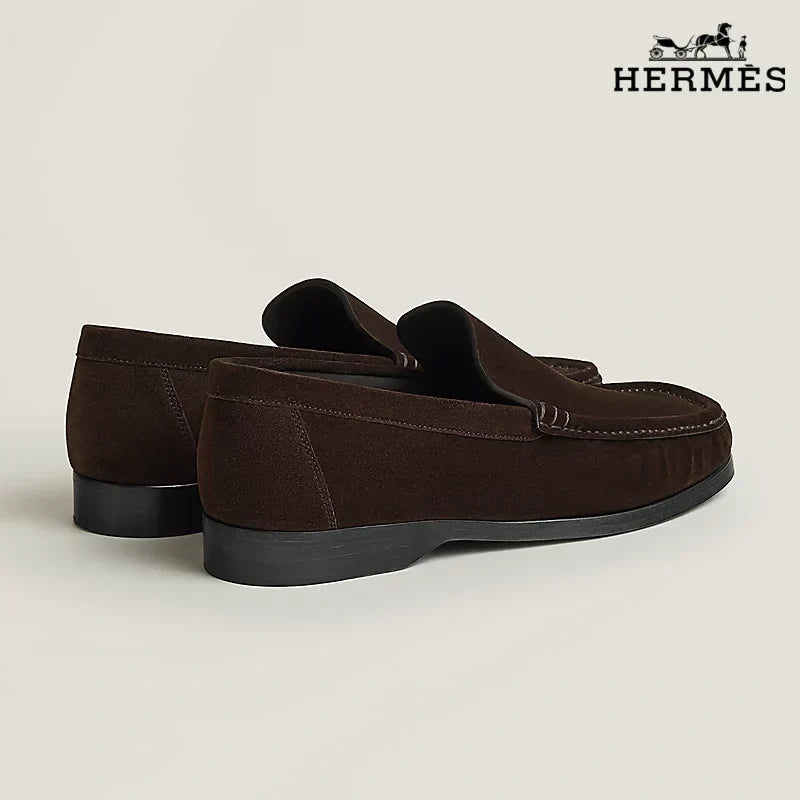 Herm¨¨s Dark Brown Suede Loafer