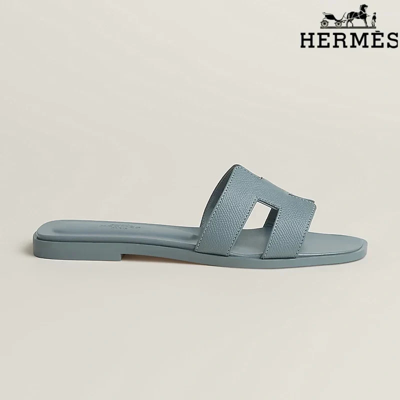 Herm¨¨s Oran Light Blue Flat Sandals