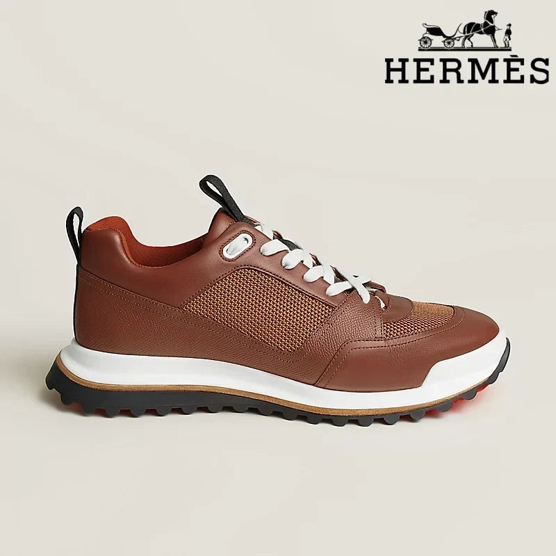 Herm¨¨s Grey Canvas Low Top Sneakers