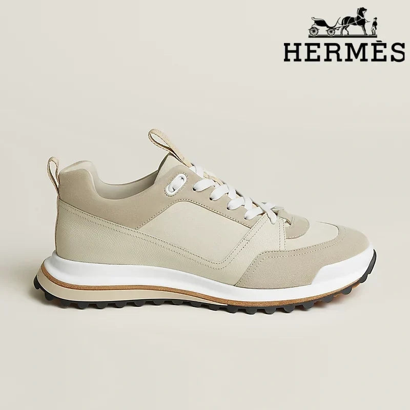 Herm¨¨s Beige Suede Hiking Sneakers